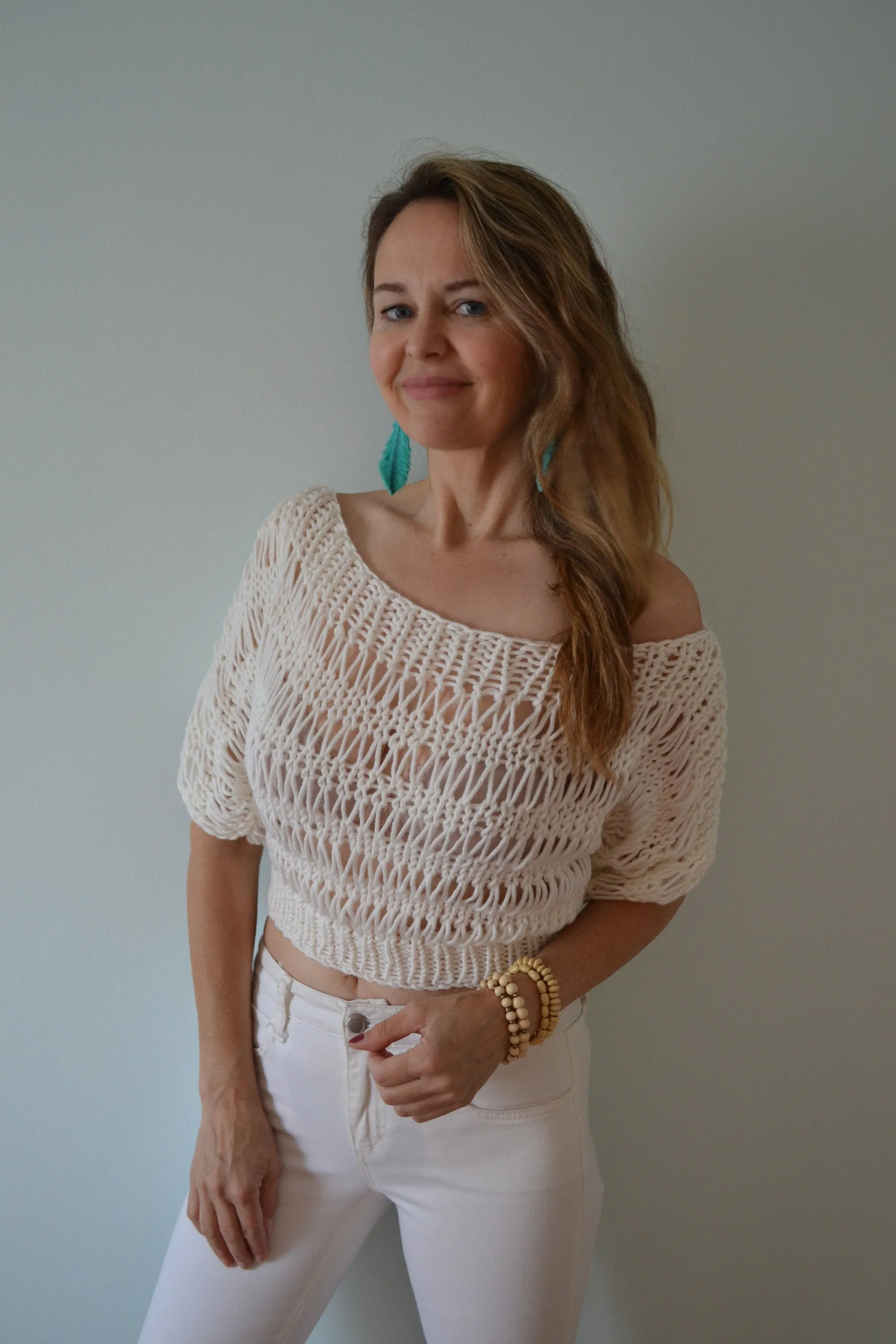 KNITTING PATTERN DIY Festival Summer Top, Women's Knit Top, Airy Knit Top, Summer Knit Top, Sexy Top, Easy Knit Top