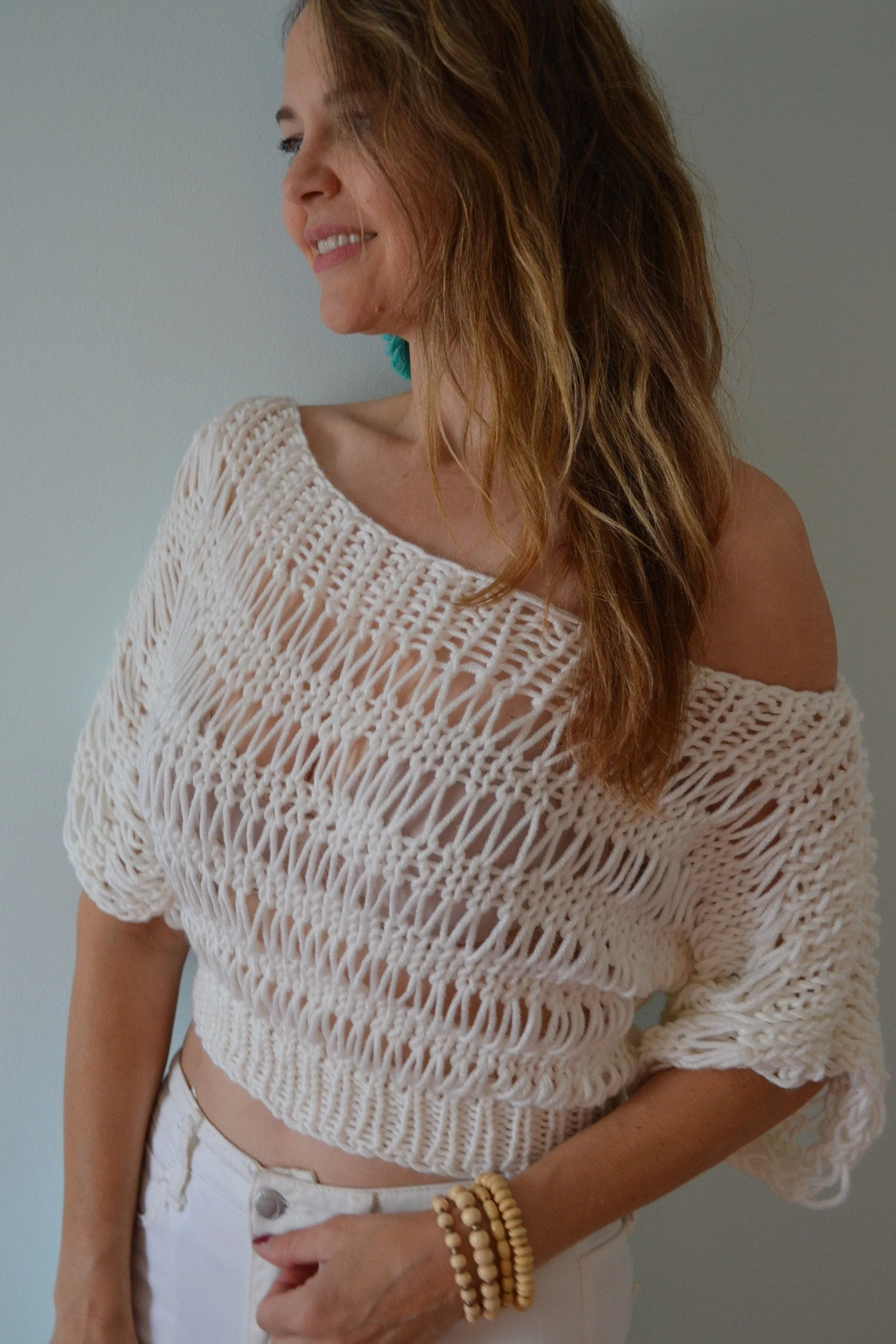 KNITTING PATTERN DIY Festival Summer Top, Women's Knit Top, Airy Knit Top, Summer Knit Top, Sexy Top, Easy Knit Top