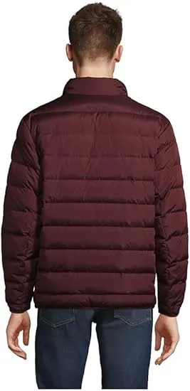 Lands' End Mens Puffer Down Jacket Rich Burgundy