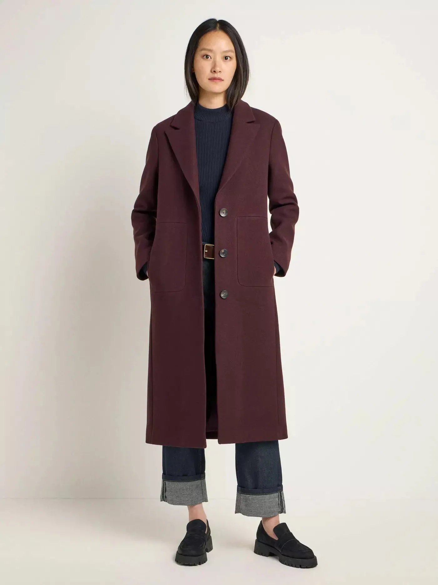 LANIUS 14052 Long coat 280 brown bordeaux women