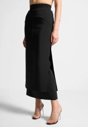 Layered Midaxi Skirt - Black