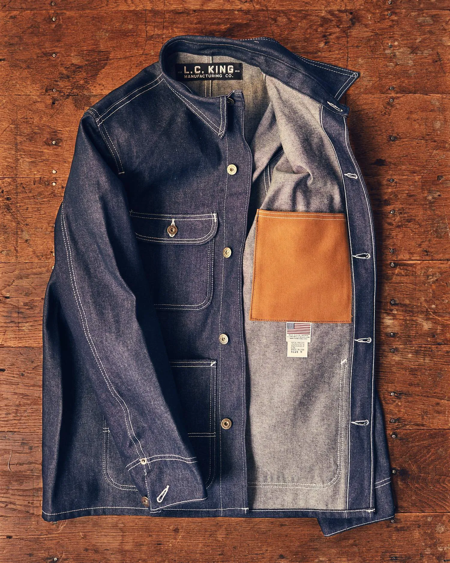 LC King Chore Coat White Oak Indigo Denim