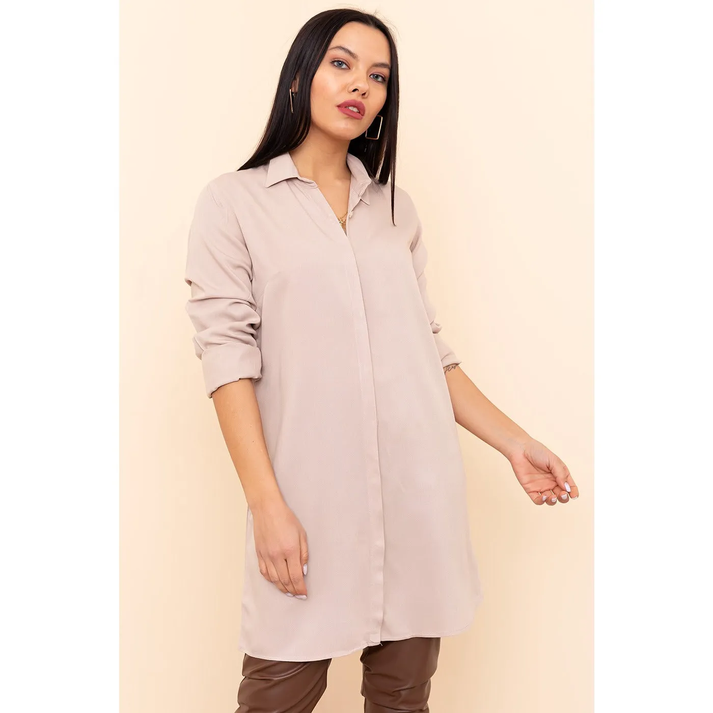 Light Mink Long Shirt Tunic