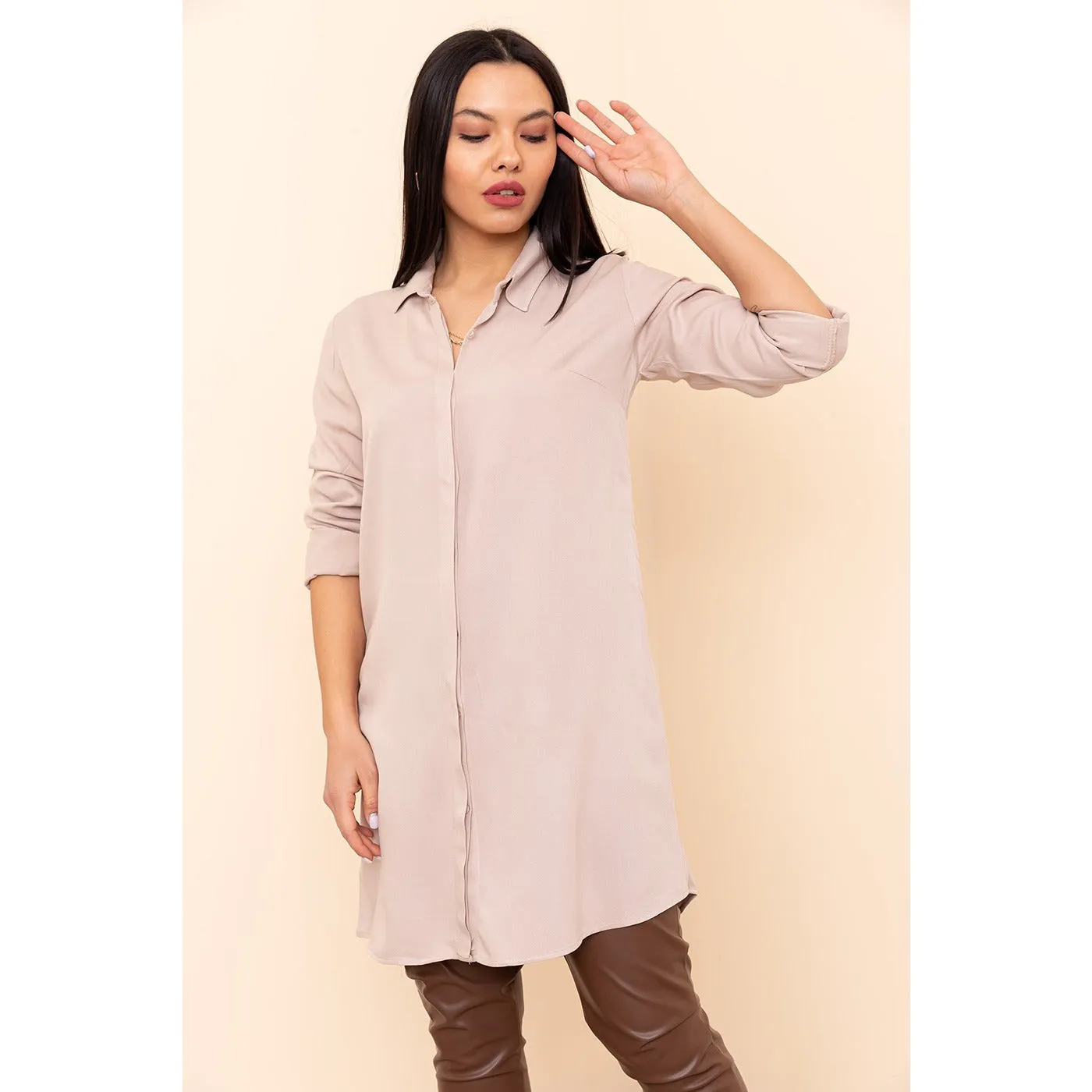 Light Mink Long Shirt Tunic