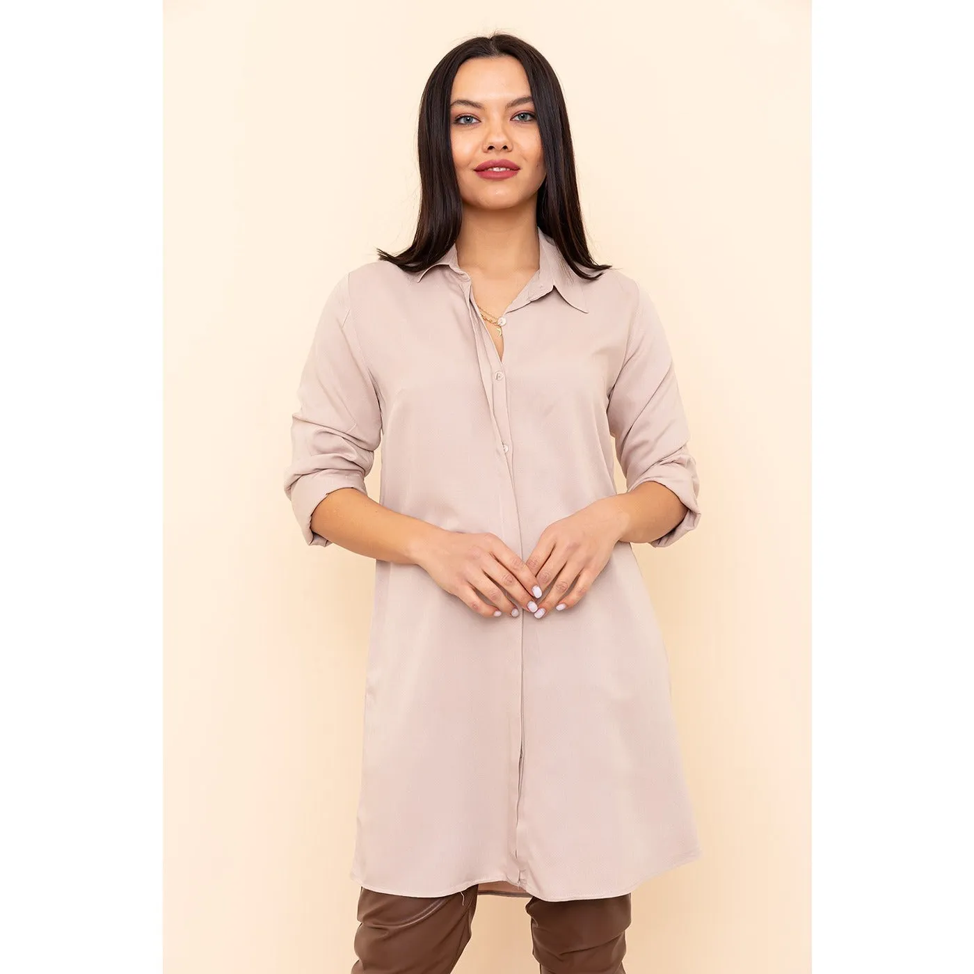 Light Mink Long Shirt Tunic