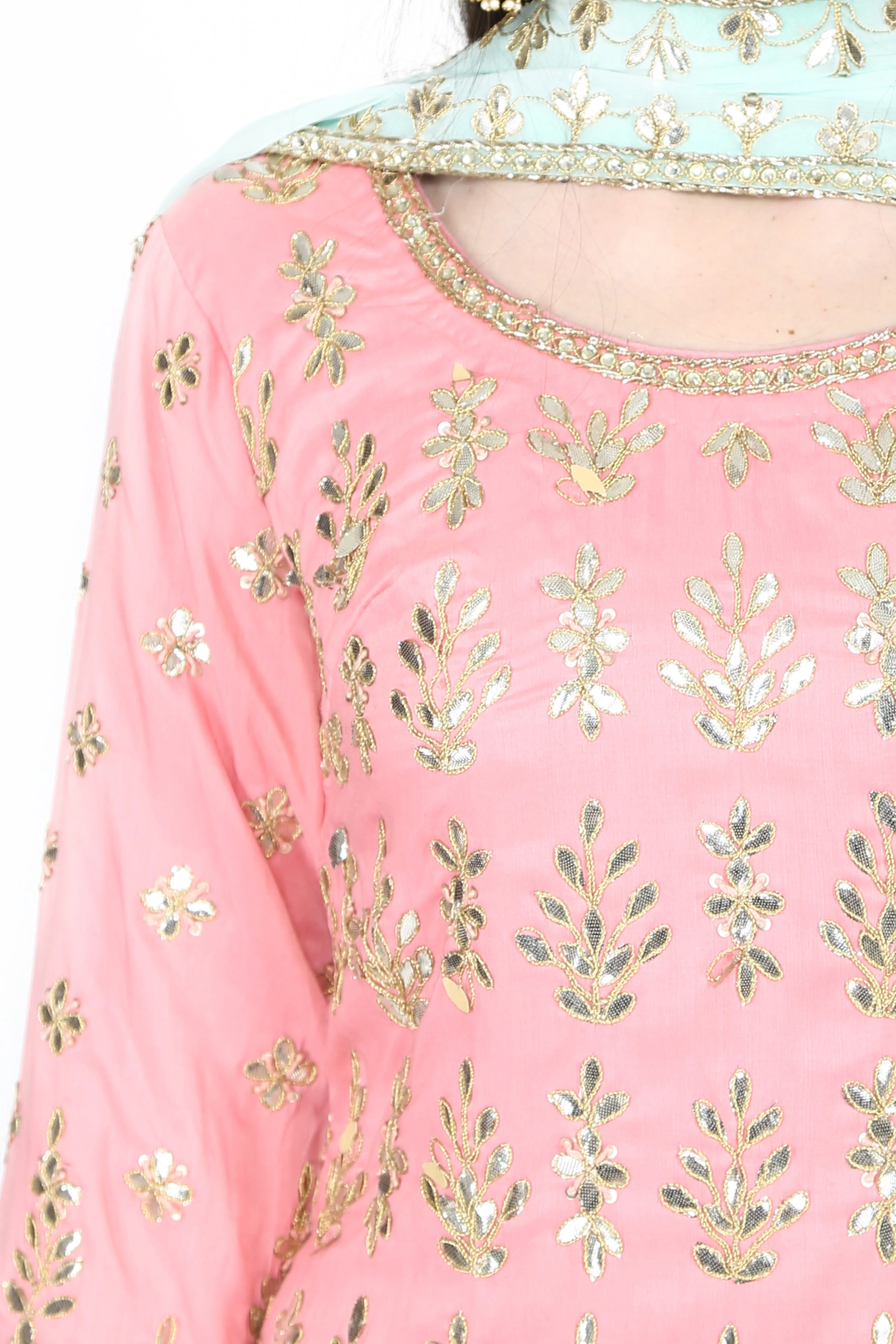 Light Pink Embroidered Sharara Set.