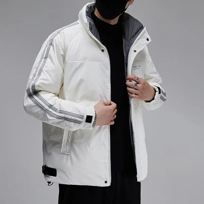 Lightweight White Duck Down Stand-Up Collar Thickened Down Jacket