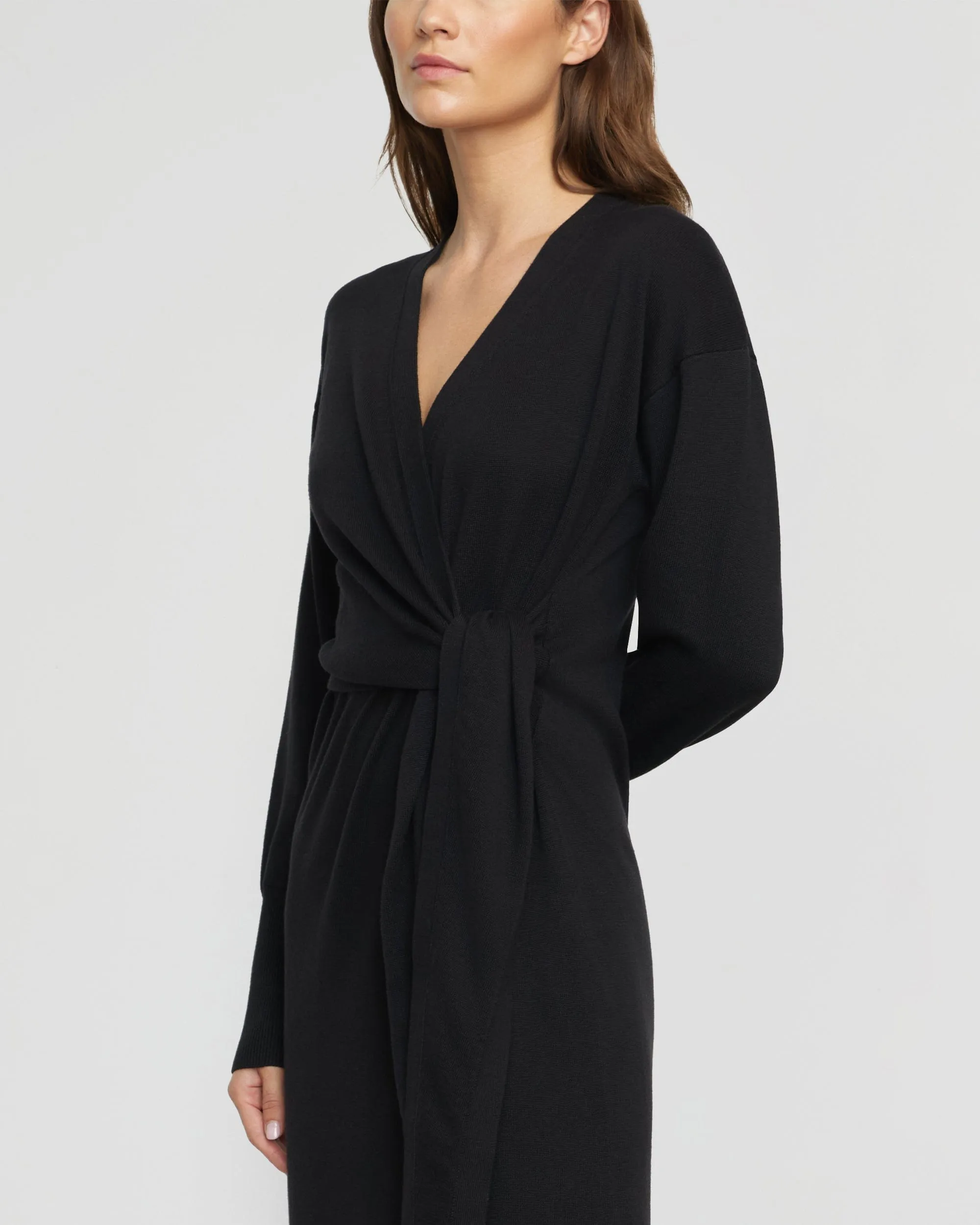 Linden Front-Wrap Sweater Dress