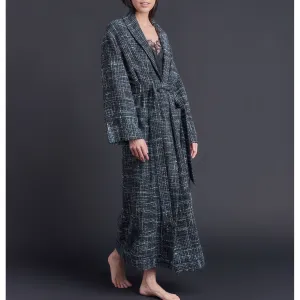 Long Claudette Robe in Wool Bouclé