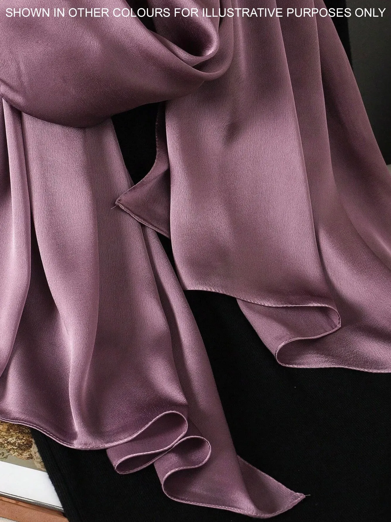 LONG PLAIN DUSTY PINK SATIN SCARF SHAWL WRAP