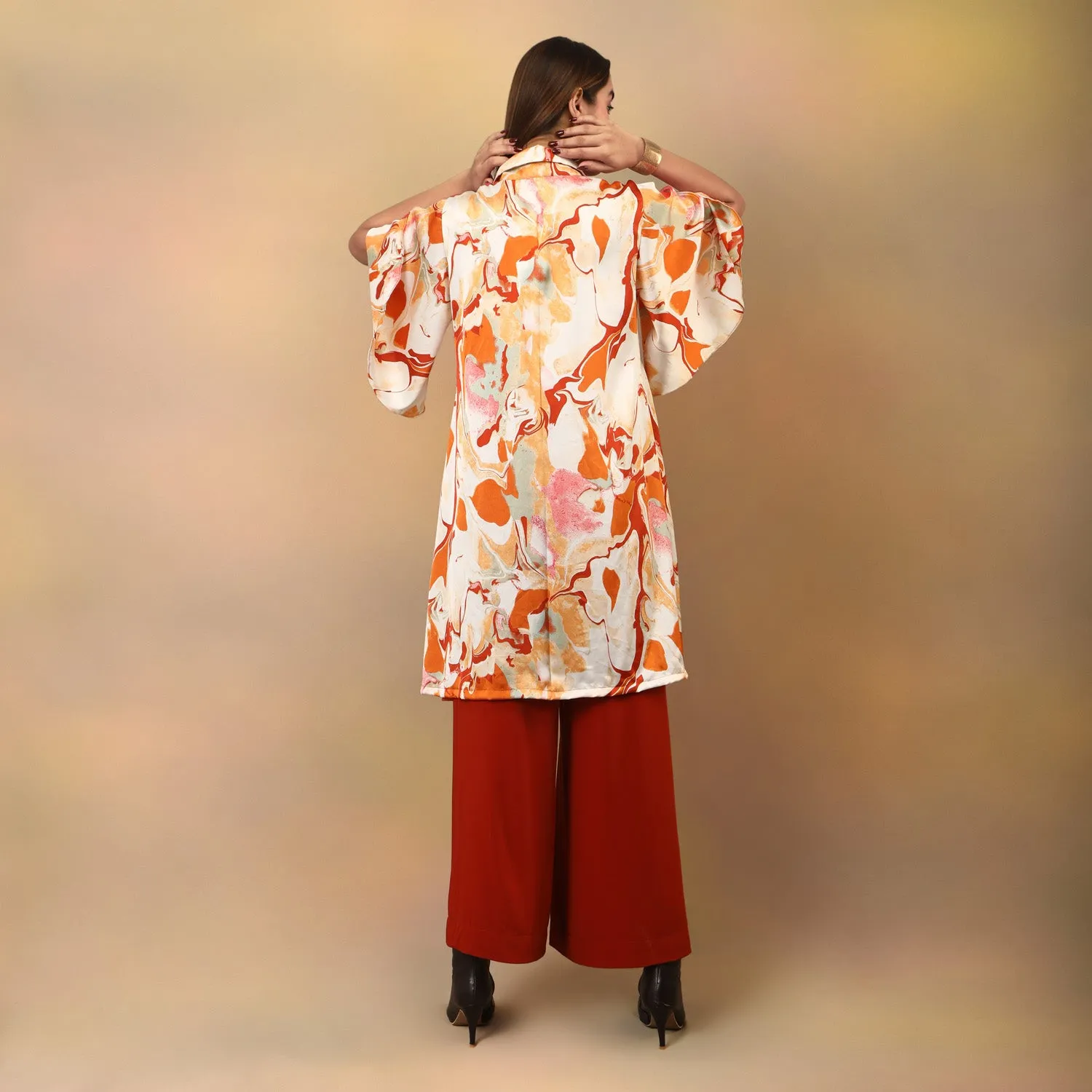 Marble Printed Flowy Shirt Kurta