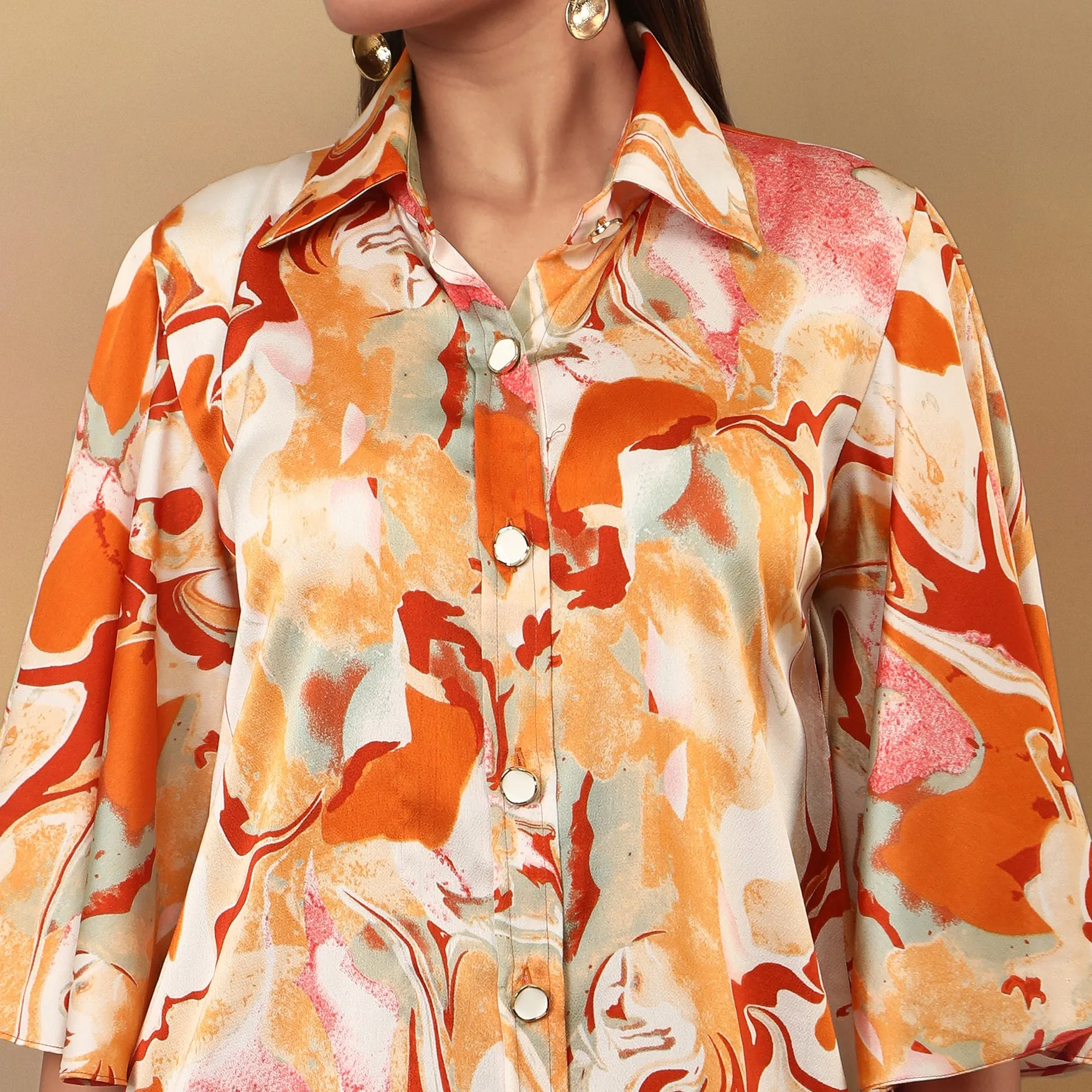 Marble Printed Flowy Shirt Kurta