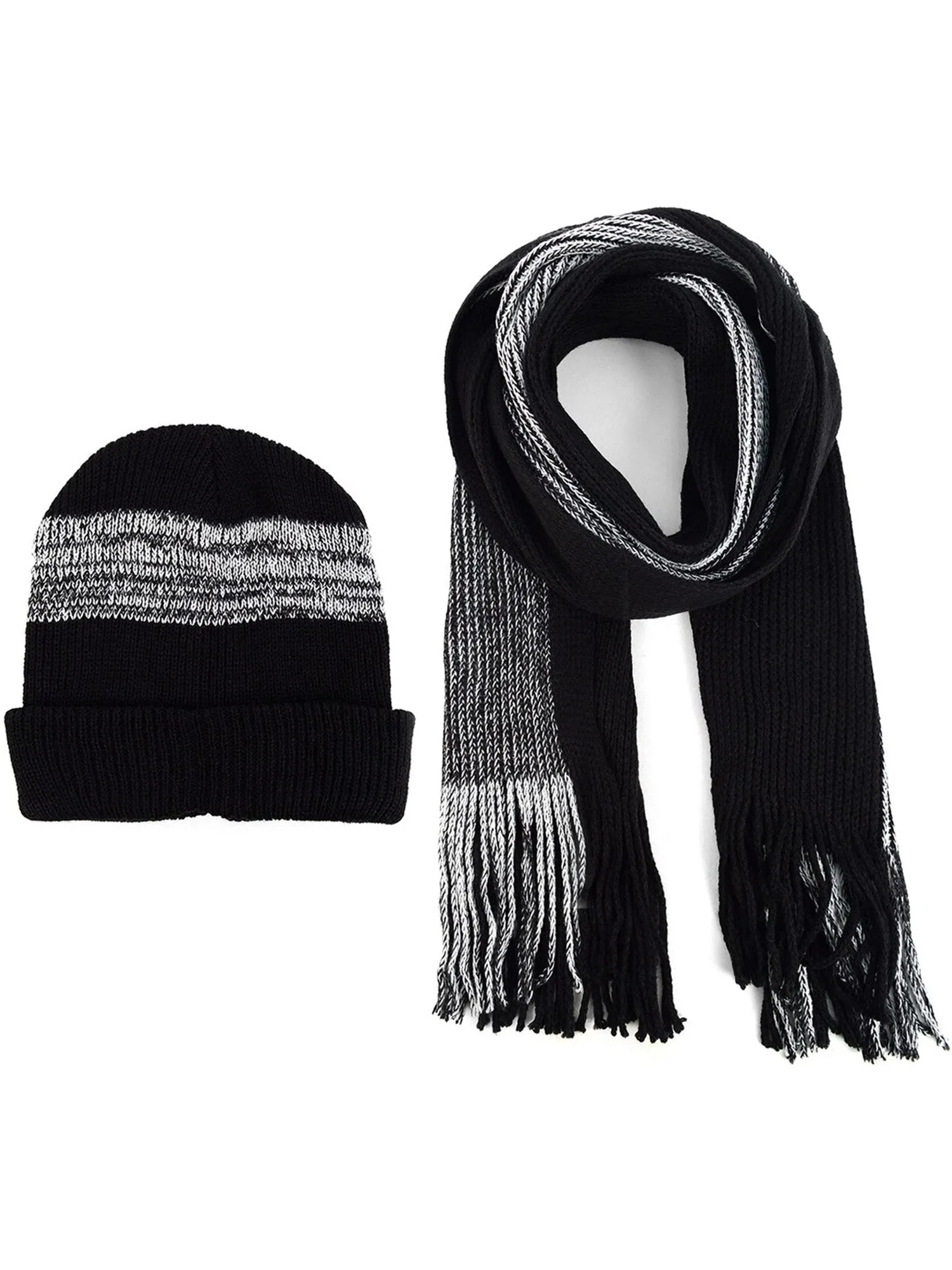 Men's Acrylic Knit Scarf and Hat Set