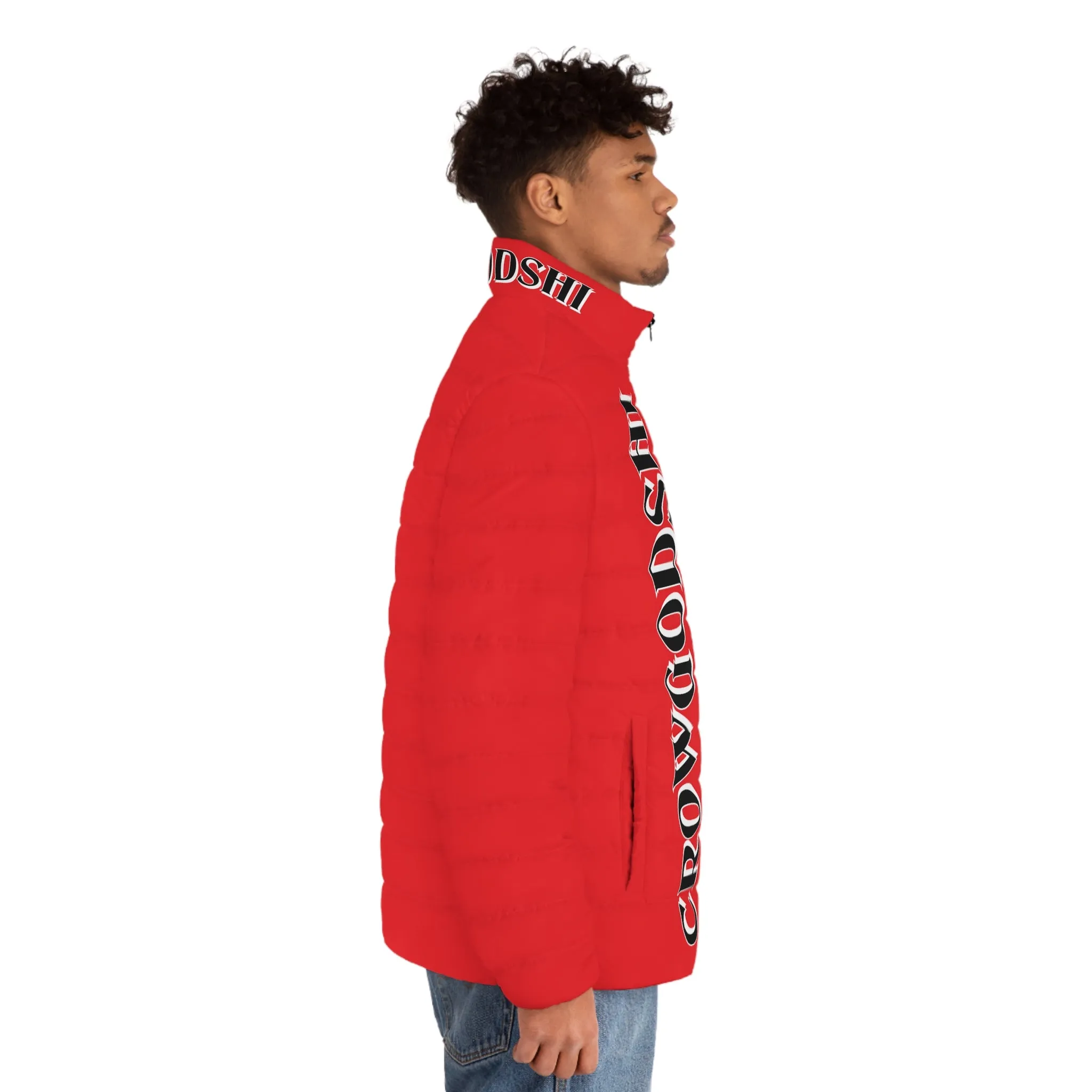 Men's CROWGODSHI Puffer Jacket, LIGHT RED