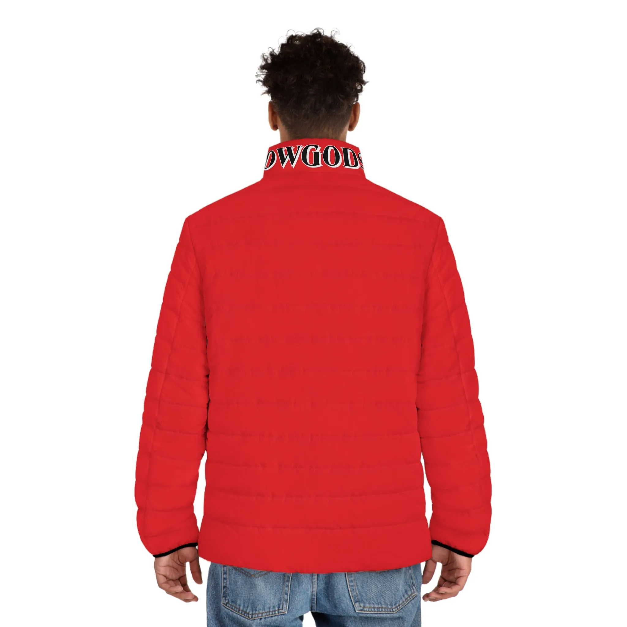 Men's CROWGODSHI Puffer Jacket, LIGHT RED