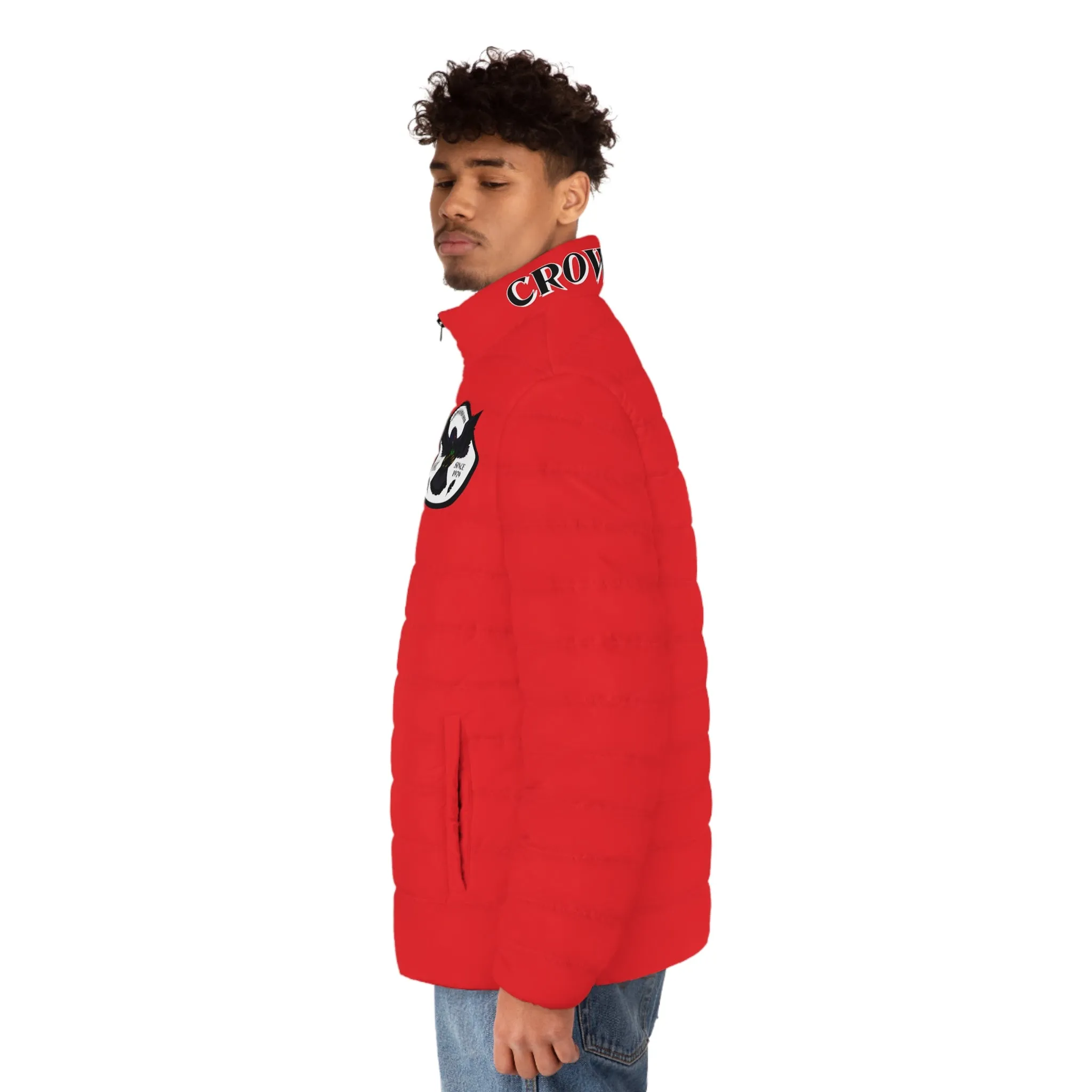 Men's CROWGODSHI Puffer Jacket, LIGHT RED