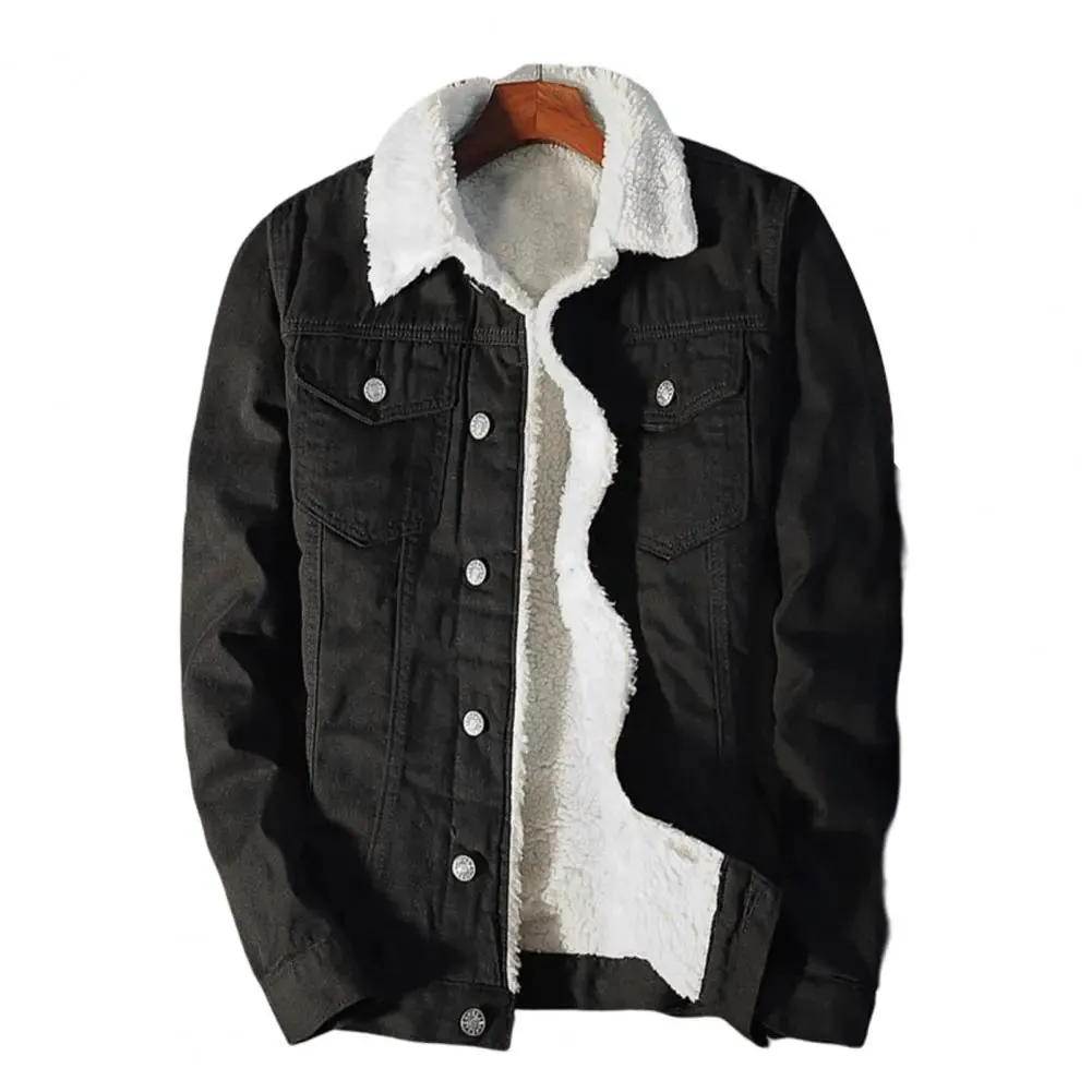 Men's Fleece Lined Denim Jacket Coat