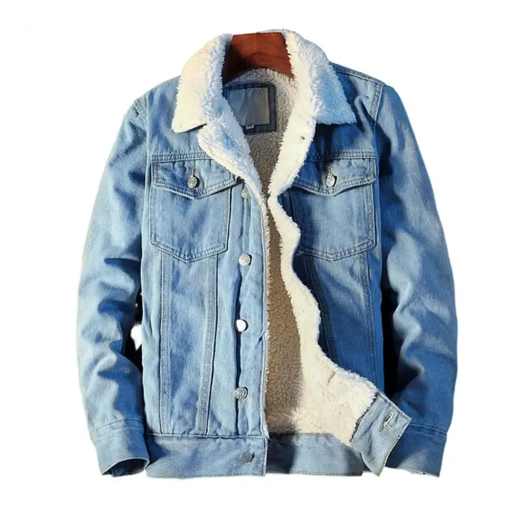 Men's Fleece Lined Denim Jacket Coat