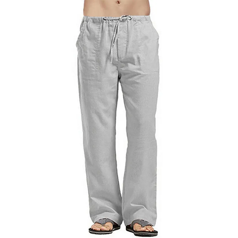 Men's Linen Large Size Pocket Trousers