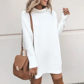 Mid Collar Sweater Dress