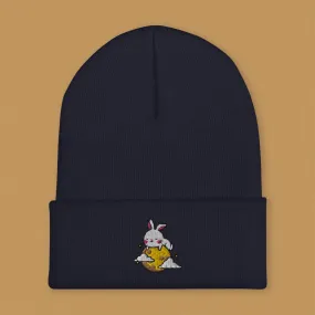 Moon Rabbit Embroidered Beanie