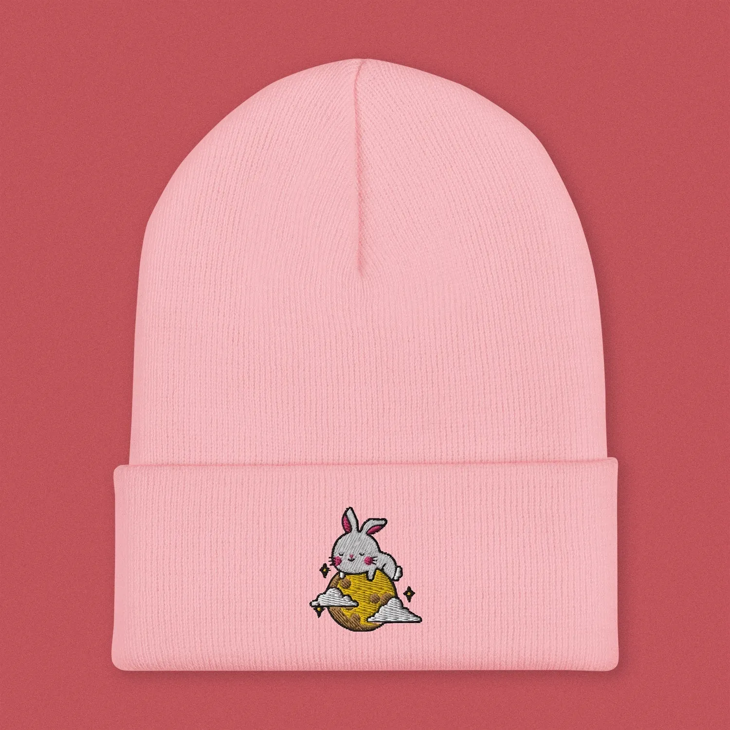 Moon Rabbit Embroidered Beanie