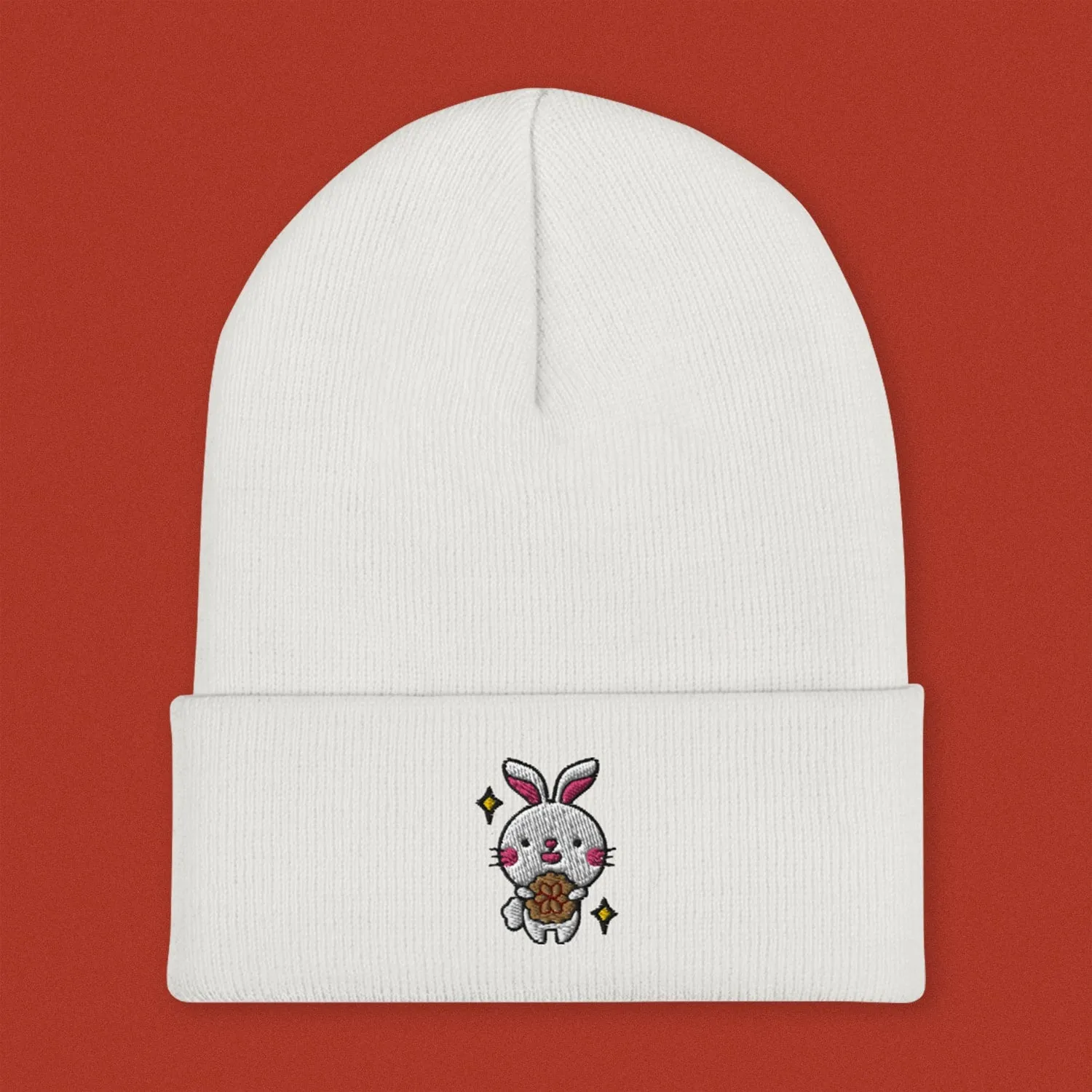 Mooncake Rabbit Embroidered Beanie