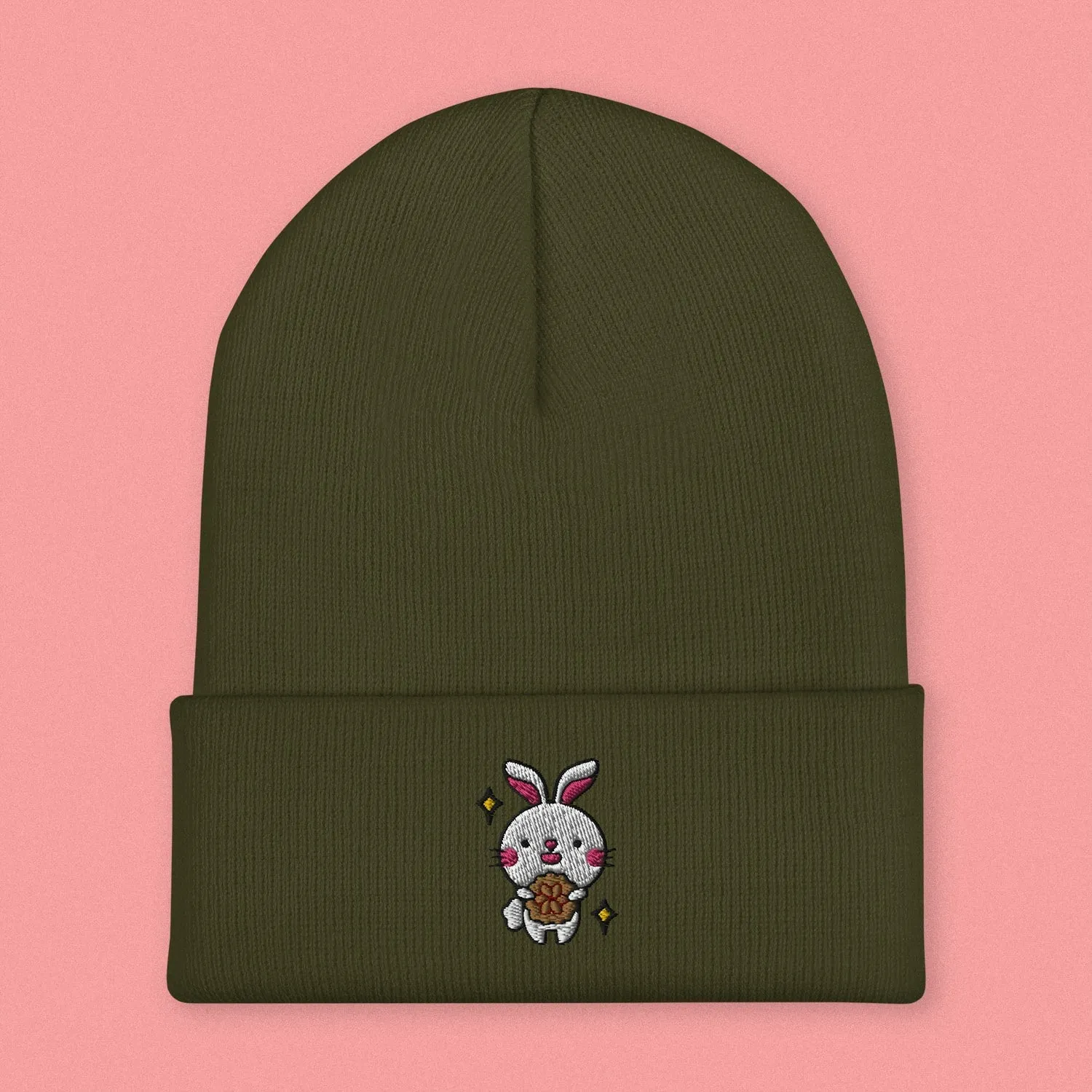 Mooncake Rabbit Embroidered Beanie