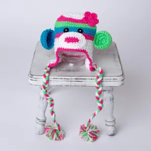 Multicolor Monkey Newborn Baby Hat