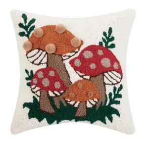 Mushroom Pom Pom Hook Pillow