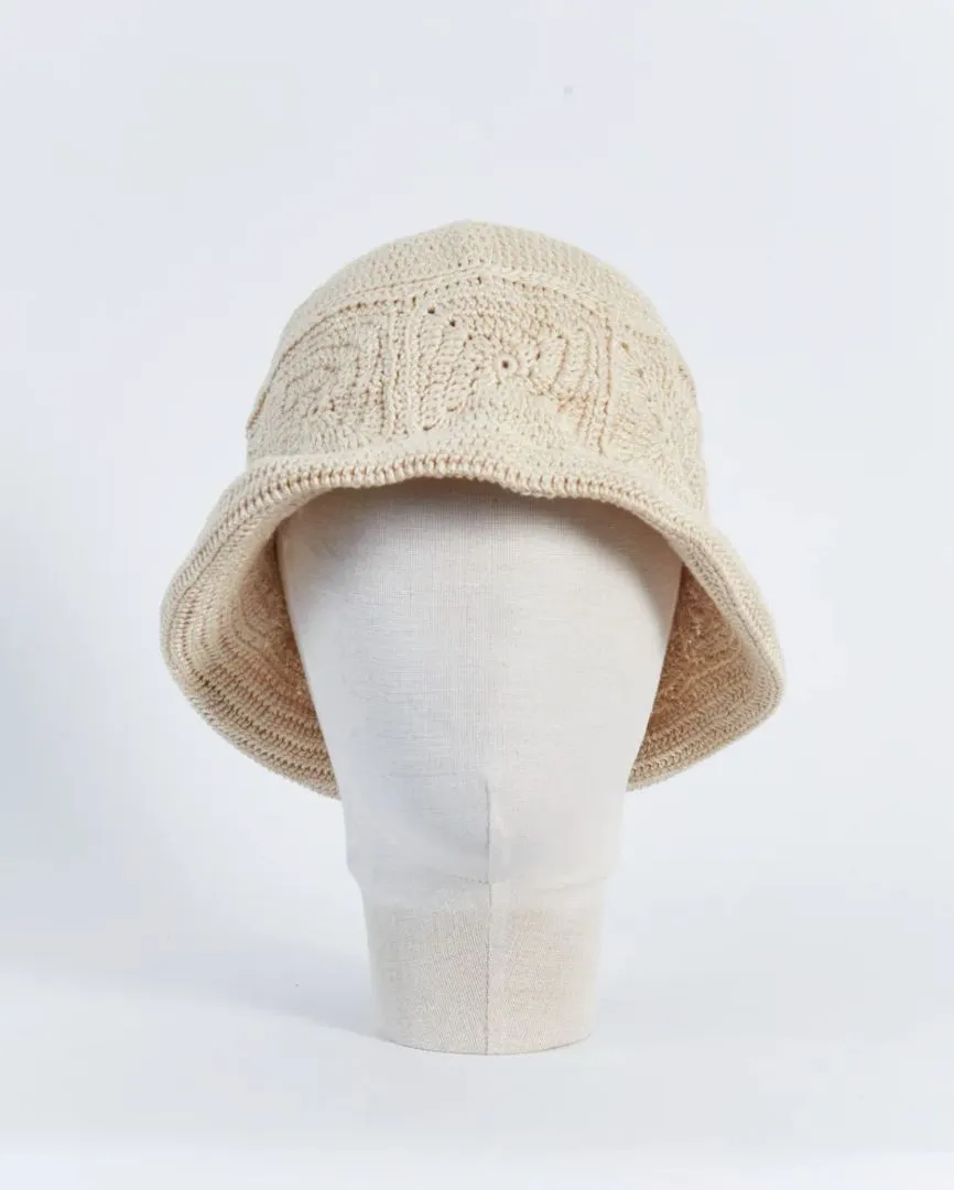 Nanushka 'dunia' crochet knit hat, cream, m/l