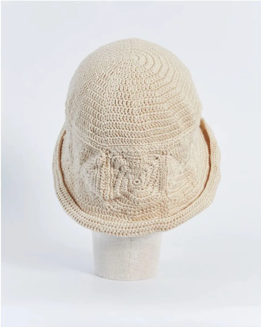 Nanushka 'dunia' crochet knit hat, cream, m/l