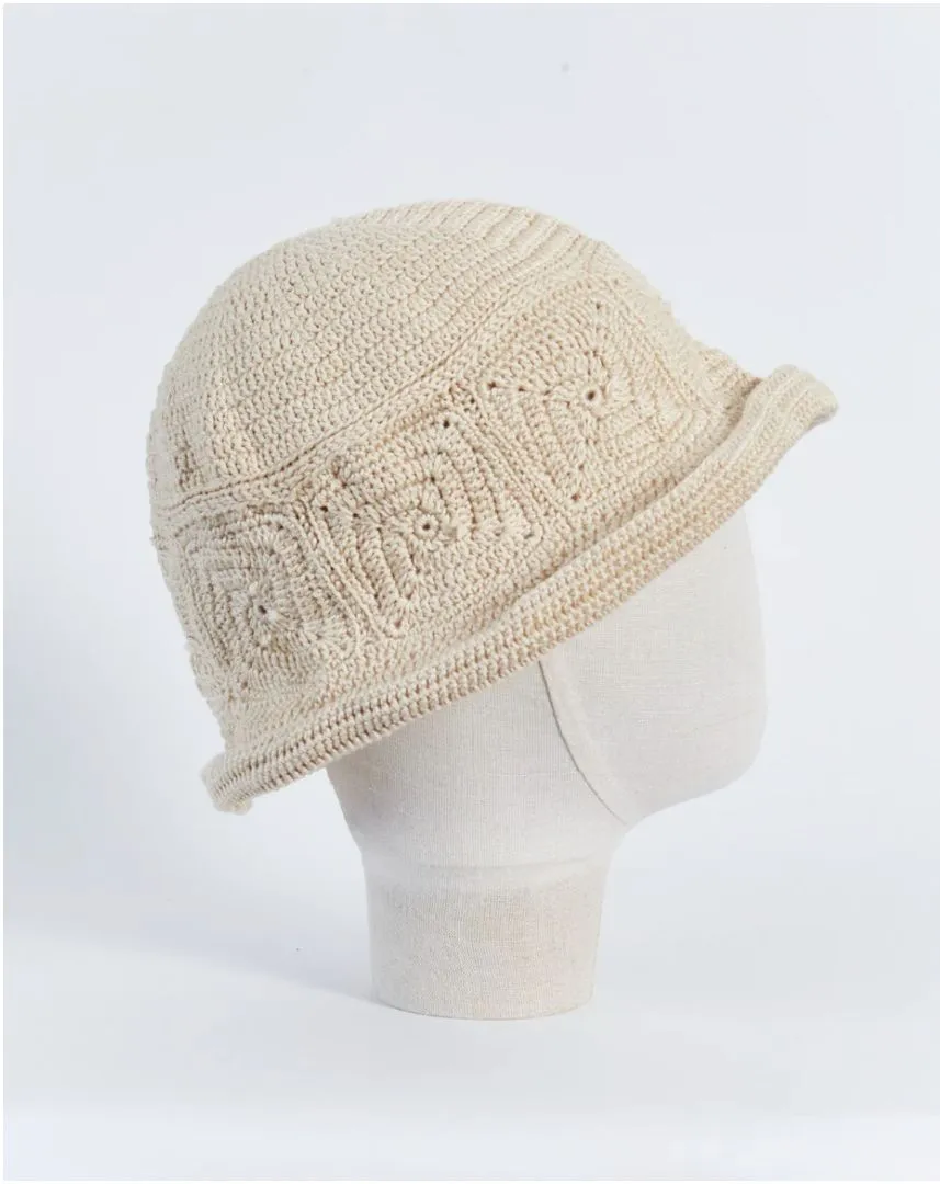 Nanushka 'dunia' crochet knit hat, cream, m/l