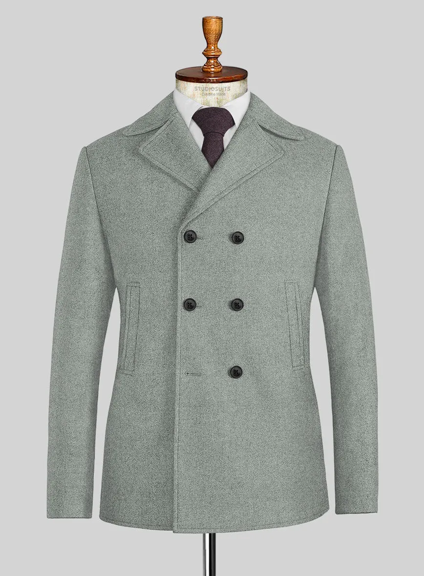 Naples Milano Sage Green Tweed Pea Coat