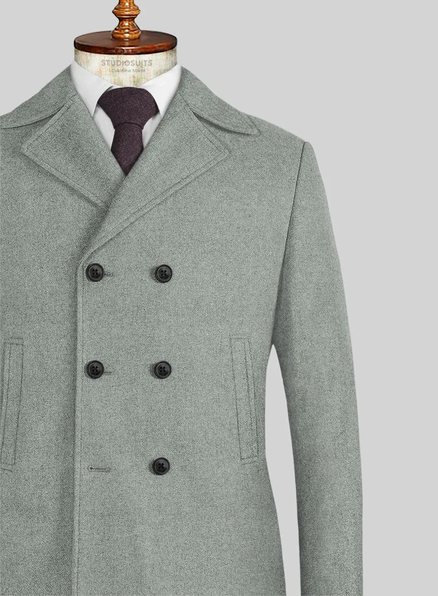 Naples Milano Sage Green Tweed Pea Coat