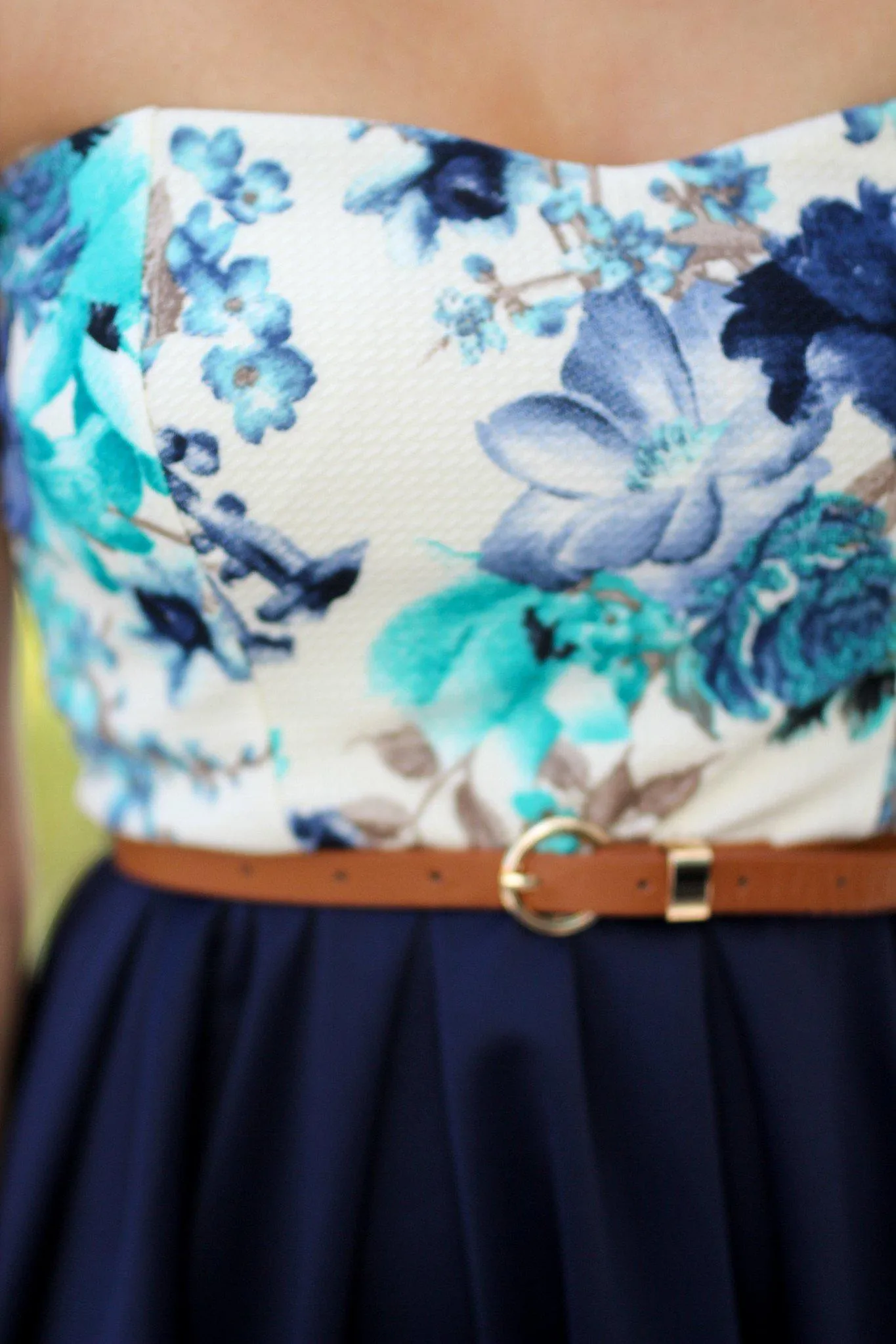 Navy Floral Short Dress