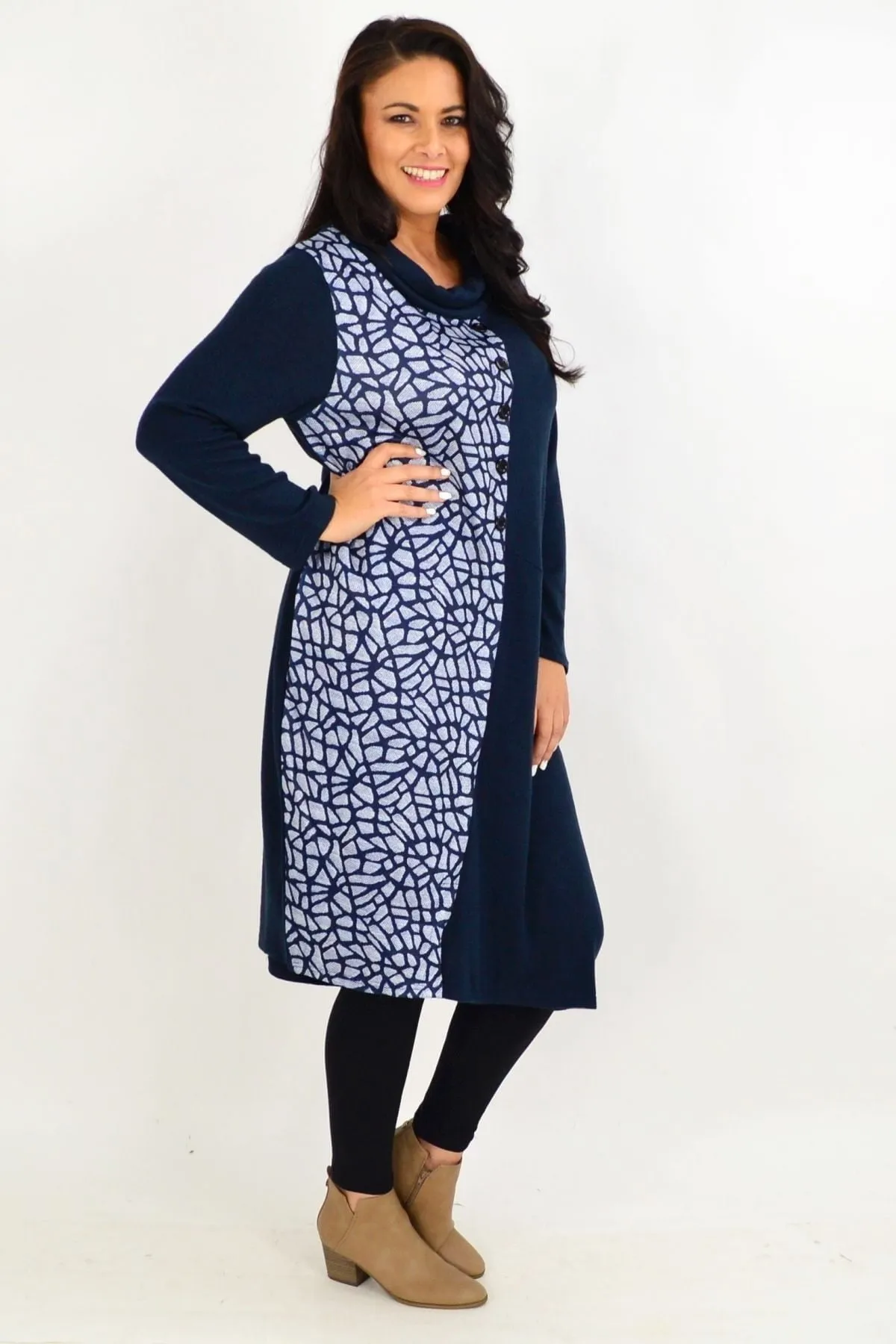 Navy Warm Winter Tunic Dress