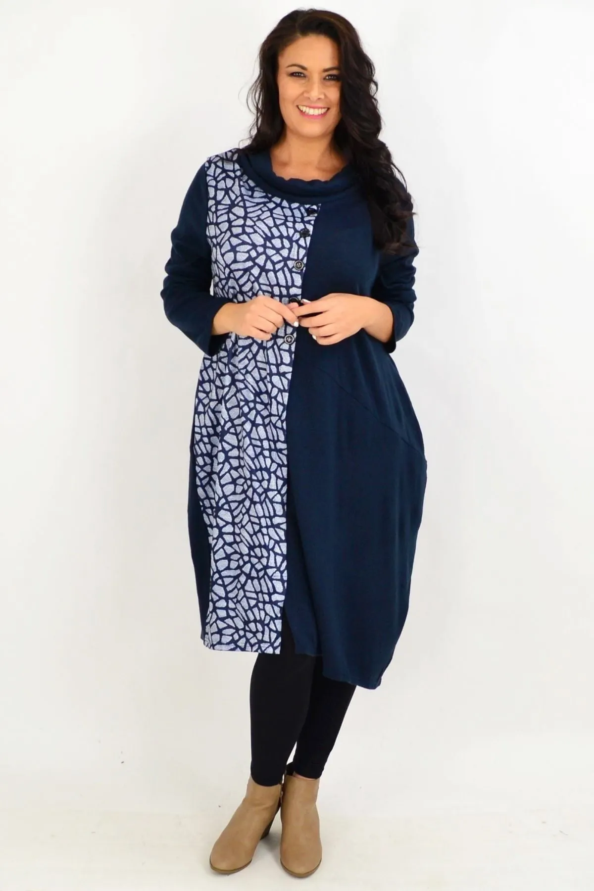 Navy Warm Winter Tunic Dress