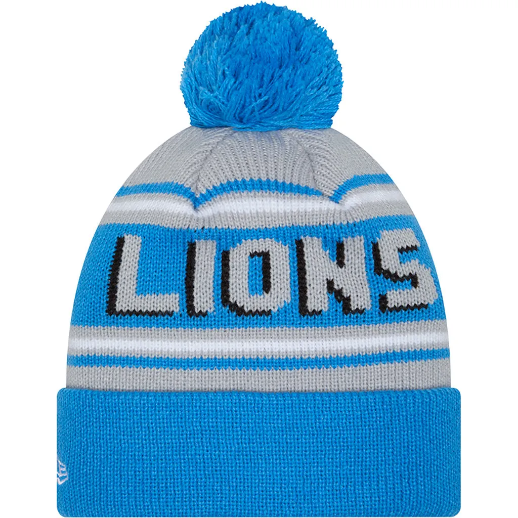 NFL Detroit Lions New Era Pom Wordmark Knit Hat