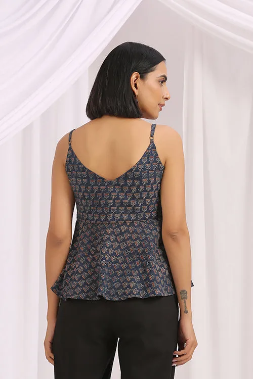 Okhai 'Engrave' Hand Block Printed Cotton Ajrakh Top