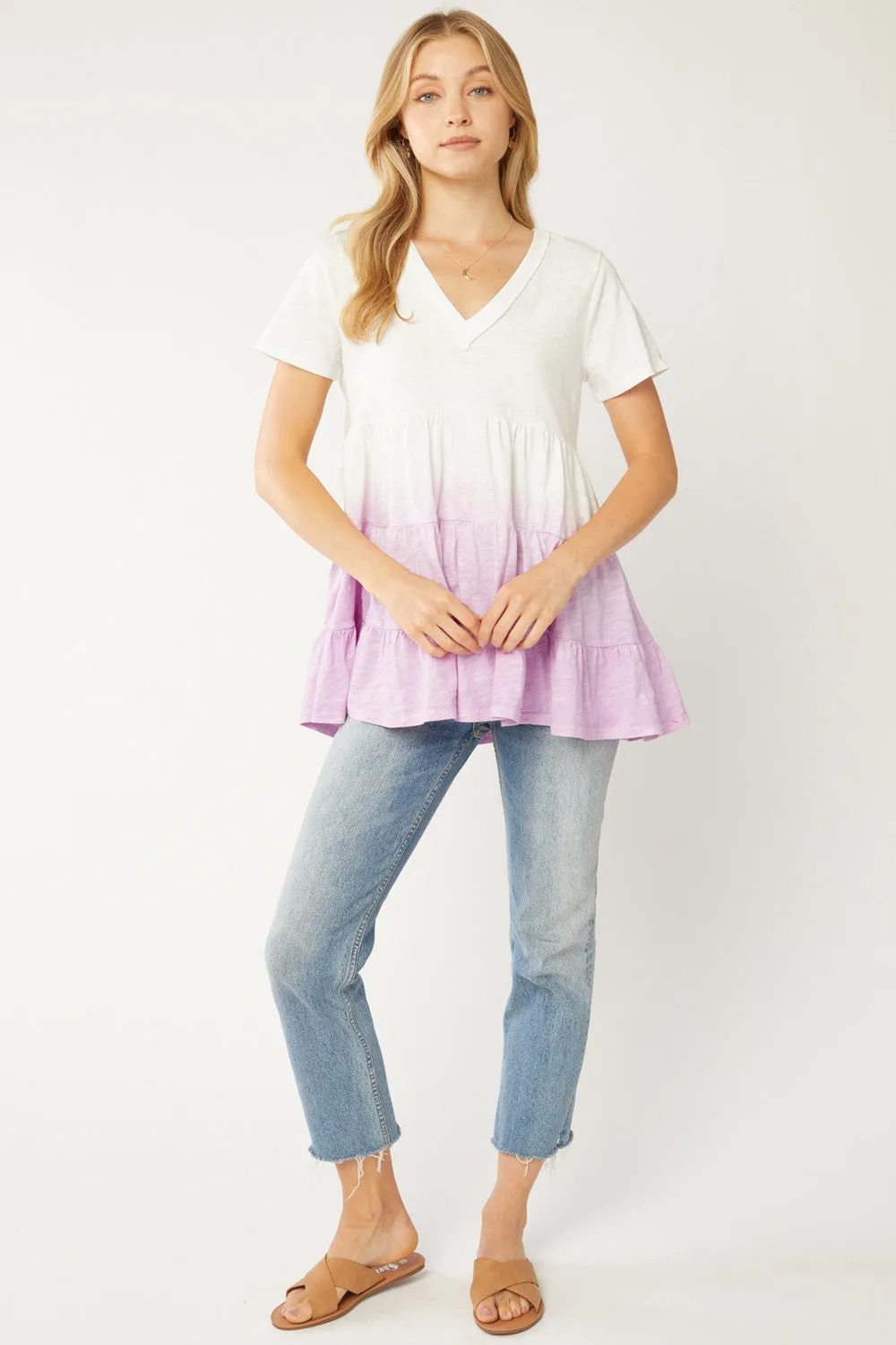 Ombre Tiered Top, Lilac