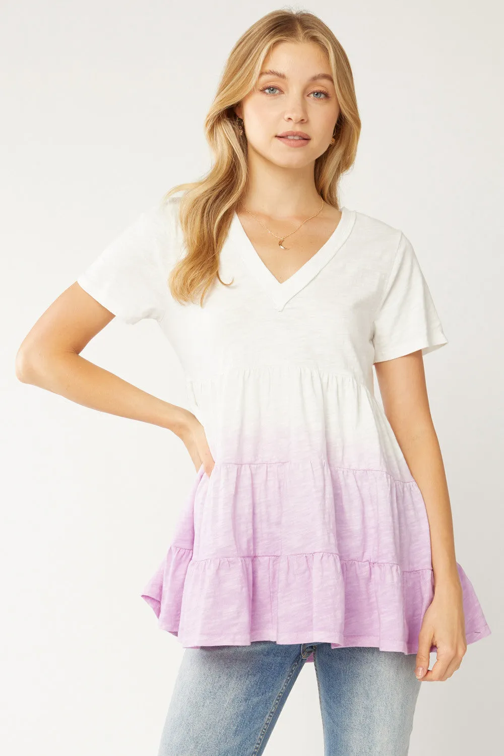 Ombre Tiered Top, Lilac