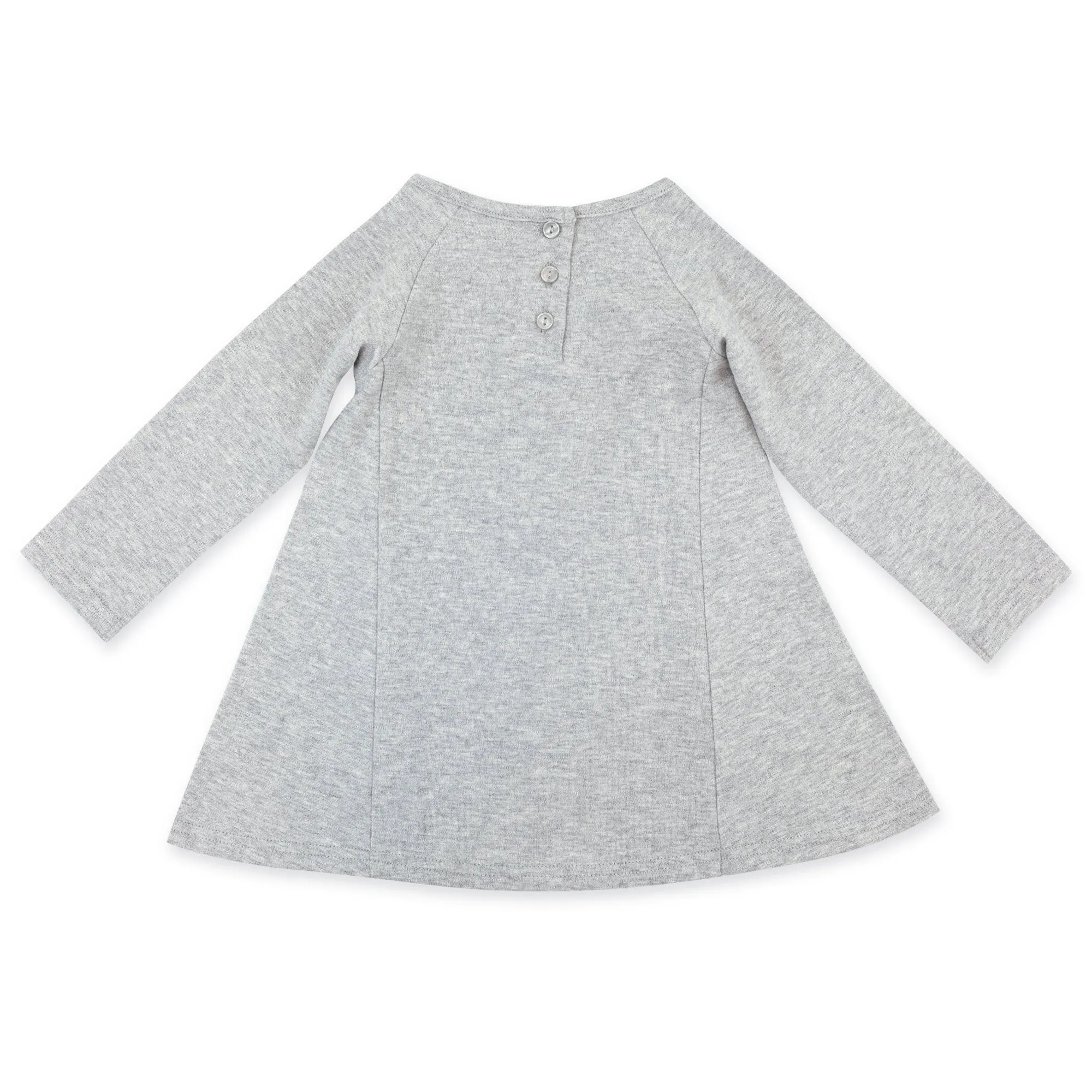 Organic Cotton Long Sleeve Trapeze Dress - Heather Gray