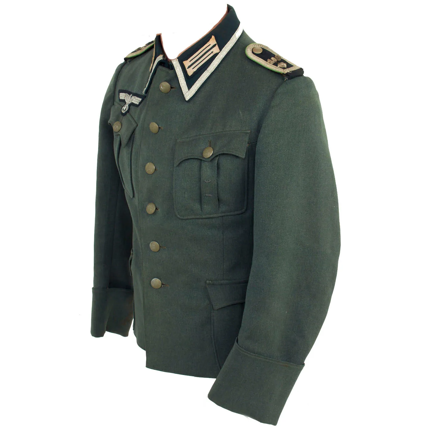 Original German WWII 100th Mountain Trooper Regiment Named Feldwebel's Early M-36 Tunic - Gebirgsjäger