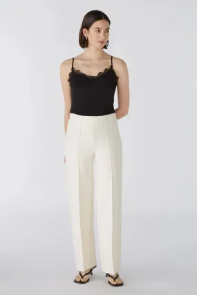 Oui Jersey Trousers Offwhite