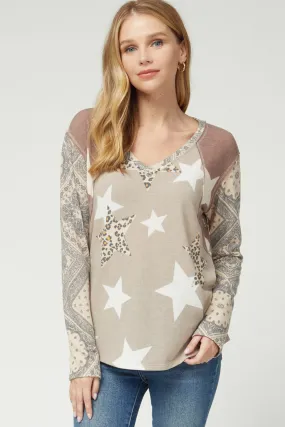 Paisley, Leopard & Star Top