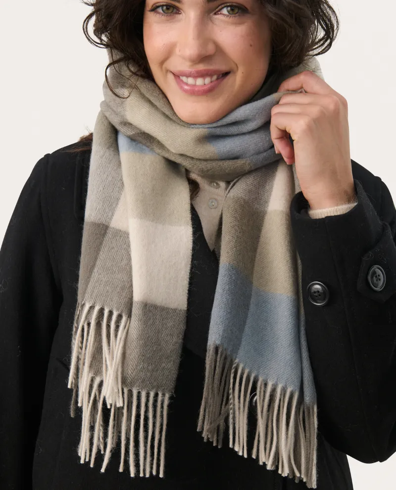 Part Two Kitha Smokey Olive Wool Scarf