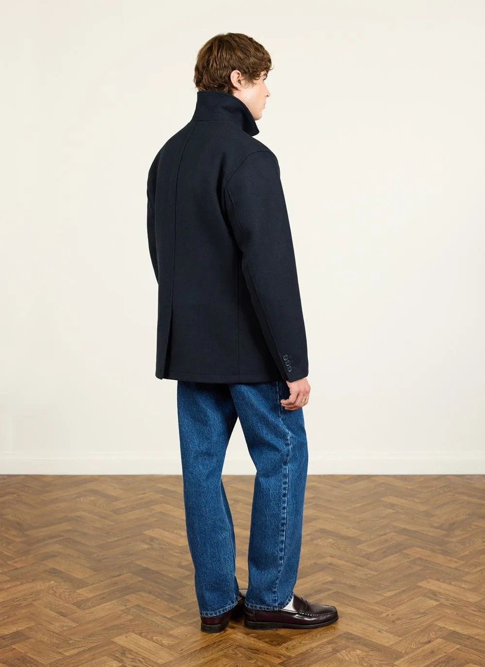 Pea Coat | Melton Wool | Navy