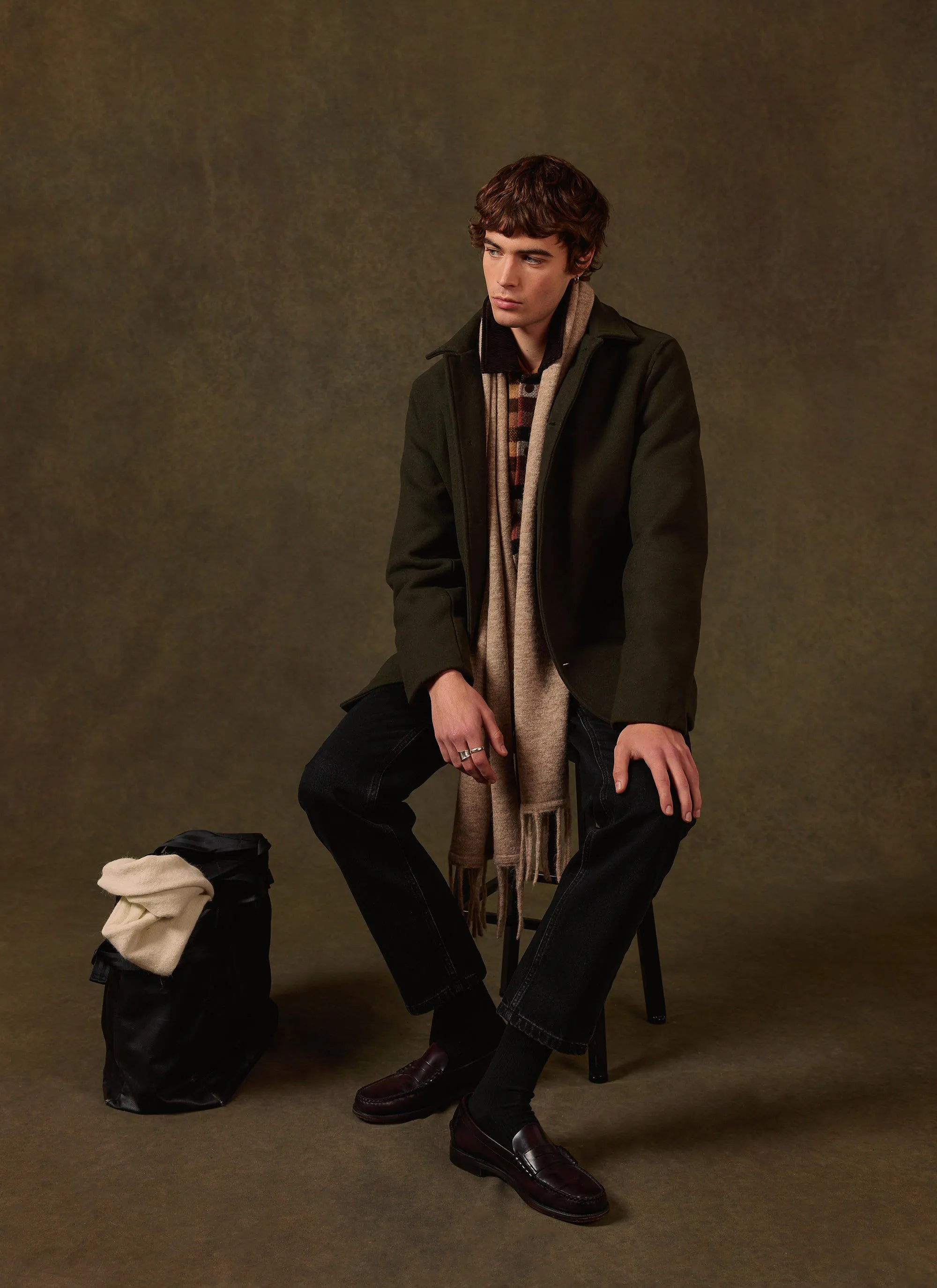 Pea Coat | Melton Wool | Olive