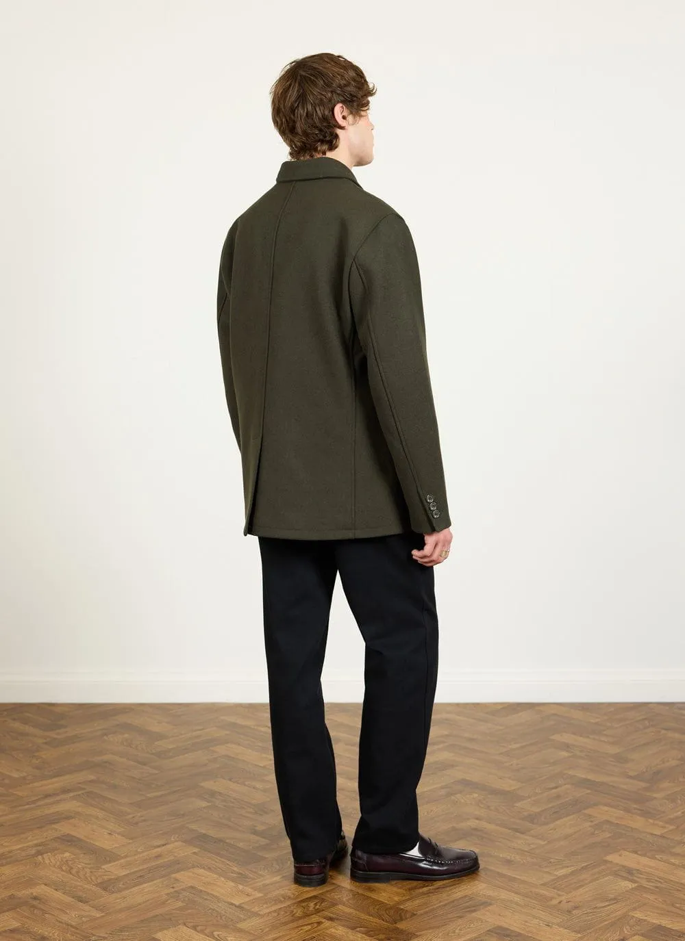 Pea Coat | Melton Wool | Olive